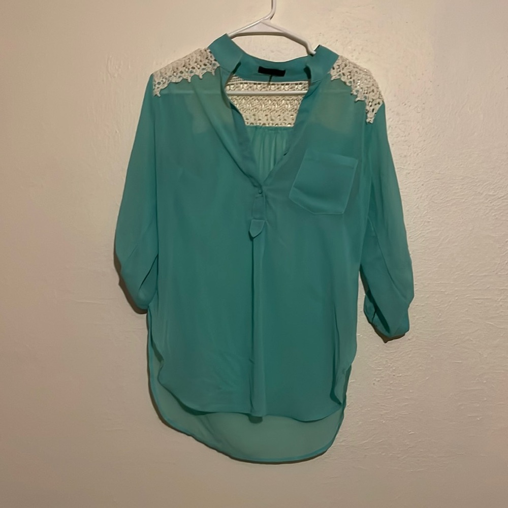 Light blue work blouse